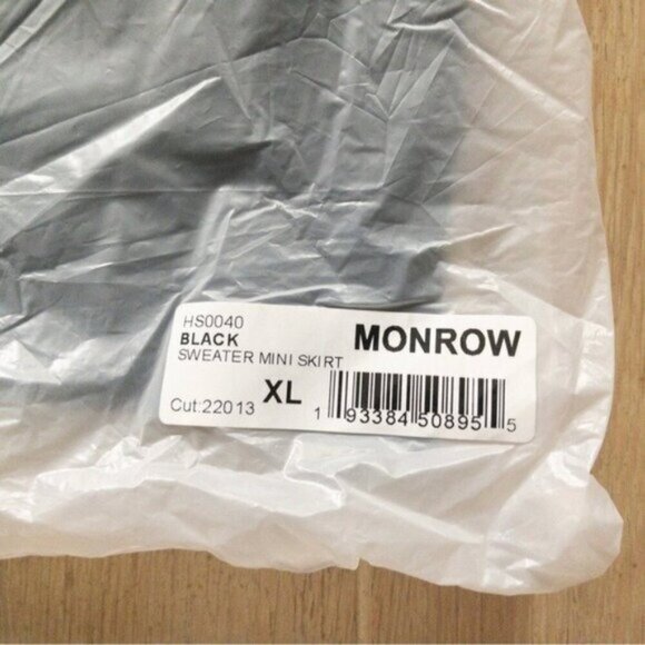 NWT Monrow Cashmere Sweater Mini Skirt XL Black Rib Knit REVOLVE - Picture 3 of 5